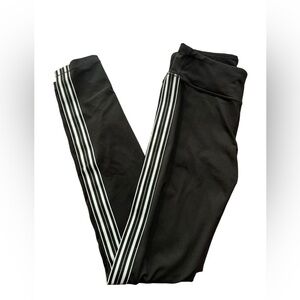 Athleta Girls Earn Your Stripe Black Leggings XL 14